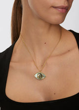 18kt Gold Paua Shell Eye Amulet on Cord