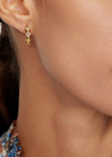 18kt Gold Theia Herkimer Diamond Small Hoops