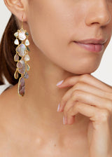 18kt Gold Venus Abalone Shell Chandelier Earrings