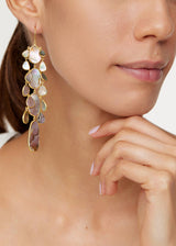 18kt Gold Venus Abalone Shell Chandelier Earrings