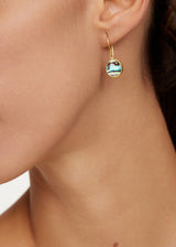 18kt Gold Venus Abalone Shell Single Drop Earrings