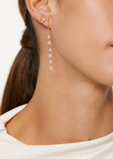 18kt Gold Theia Herkimer Single Line Earrings