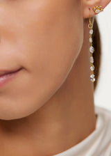 18kt Gold Theia Herkimer Single Line Earrings