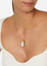 18kt Gold Paua Shell & Bluebell Amulets on Cord