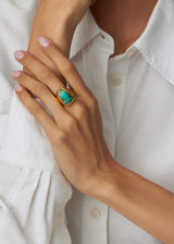 22kt Gold Australian Boulder Opal Tibetan Ring