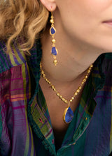 18kt Gold Vermeil PSTM Afghanistan Meena Lapis Beaded Necklace