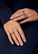 18kt Gold The Middle Path Dark Grey Spinel Cup Ring