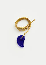 Azaz Dark Blue Glass Kidney Bead on Cord