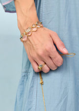 18kt Gold Carnival Aquamarine Claw Set Cup Ring
