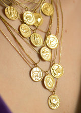 18kt Gold Horoscope Pendant on Cord