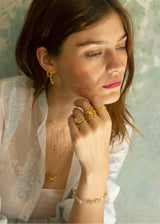 18kt Gold Herkimer Diamond Full Stone Bracelet