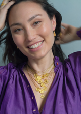 18kt Gold Gemini Horoscope Pendant on Cord