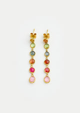 18kt Gold Myanmar Mixed Stones Multi Drop Studs Product Image 1