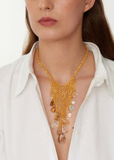 18kt Gold Vermeil PSTM Afghanistan Mixed Stones Babur Shah Necklace