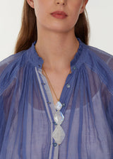 Rainbow Moonstone Archaic Three Stone Necklace on Cord