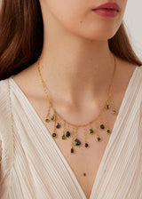 18kt Gold Tourmaline Gaia Multi Drop Necklace