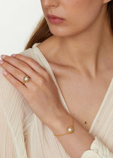 18kt Gold PSTM Myanmar Nyein Single Pearl Ring