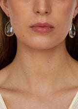 18kt Gold Crystal Single Drop Earrings