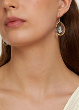 18kt Gold Crystal Single Drop Earrings
