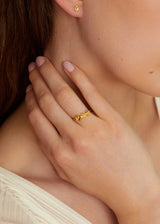 18kt Gold Triple Flower Ring