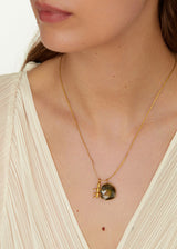 18kt Gold Ant & Green Tourmaline Amulets on Cord