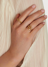 18kt Gold Herkimer Diamond Eternity Ring