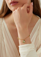 18kt Gold Green Tourmaline Gaia Three Stone Bracelet