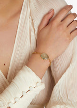 18kt Gold Aquamarine Single Stone Bracelet