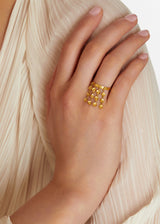18kt Gold PSTM Myanmar Burmese Dangling Garden Ring