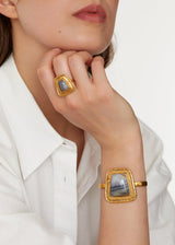 18kt Gold Vermeil PSTM Afghanistan Agate Monisa Cuff