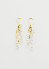 18kt Gold Theia Herkimer Triple Line Earrings