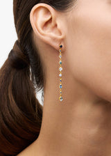 18kt Gold Indigo Long Drop Studs