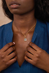 18kt Gold Labradorite Pendant on Cord