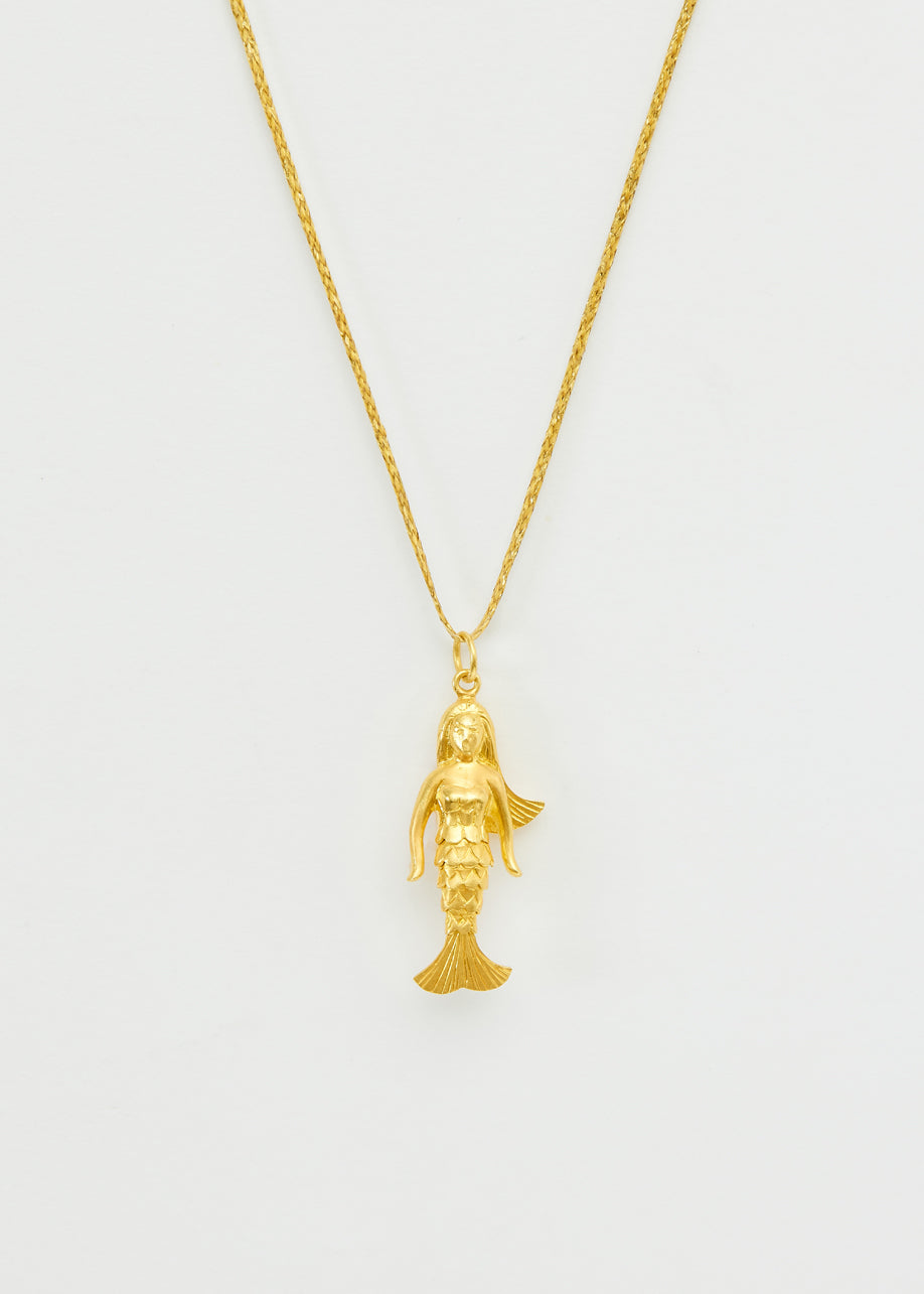 18kt Gold PSTM Myanmar Poseidon's Waves Mermaid Pendant on
