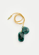Azaz Teal Glass Pebble Cluster on Cord Product Image 2