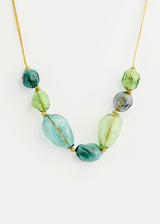 Azaz Tonal Greens Glass Necklace on Cord Product Image 1