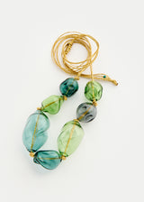 Azaz Tonal Greens Glass Necklace on Cord Product Image 2