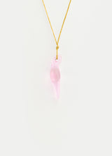 Azaz Pink Glass Long Bird Pendant on Cord Product Image 1