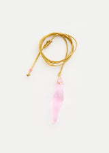 Azaz Pink Glass Long Bird Pendant on Cord Product Image 2
