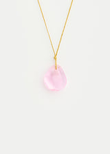 Azaz Pink Glass Facet Pebble Pendant on Cord Product Image 1