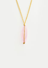 Azaz Pink Glass Long Ridge Pendant on Cord Product Image 1