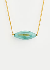 Azaz Teal Glass Long Ridge Pendant on Cord Product image 1