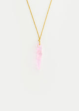 Azaz Pink Glass Long Shell Pendant on Cord Product Image 1