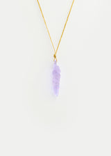 Azaz Purple Glass Long Shell Pendant on Cord Product Image 1