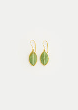 18kt Gold Green Aventurine Seed Earrings