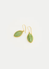 18kt Gold Green Aventurine Seed Earrings