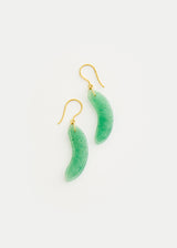 18kt Gold Green Aventurine Drill & Loop Earrings
