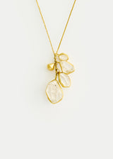 18kt Gold Herkimer & Gold Drop Cluster on Cord