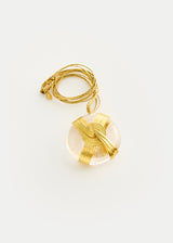 18kt Gold Zen Rocks Large Crystal Amulet on Cord