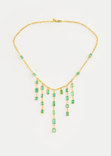 18kt Gold PSTM Afghanistan Emerald Cascade Necklace